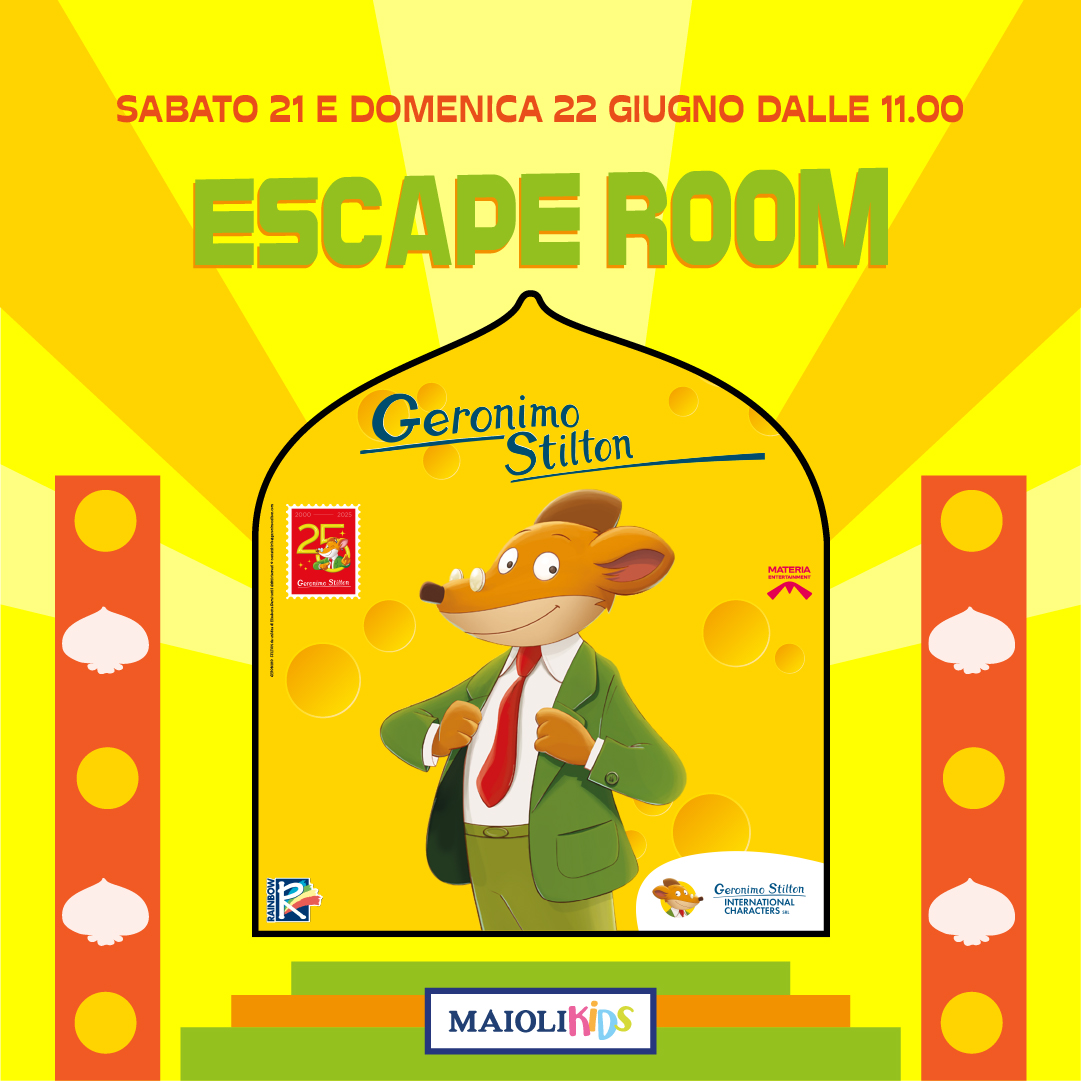 Geronimo Stilton, escape room, evento, bambini, giochi