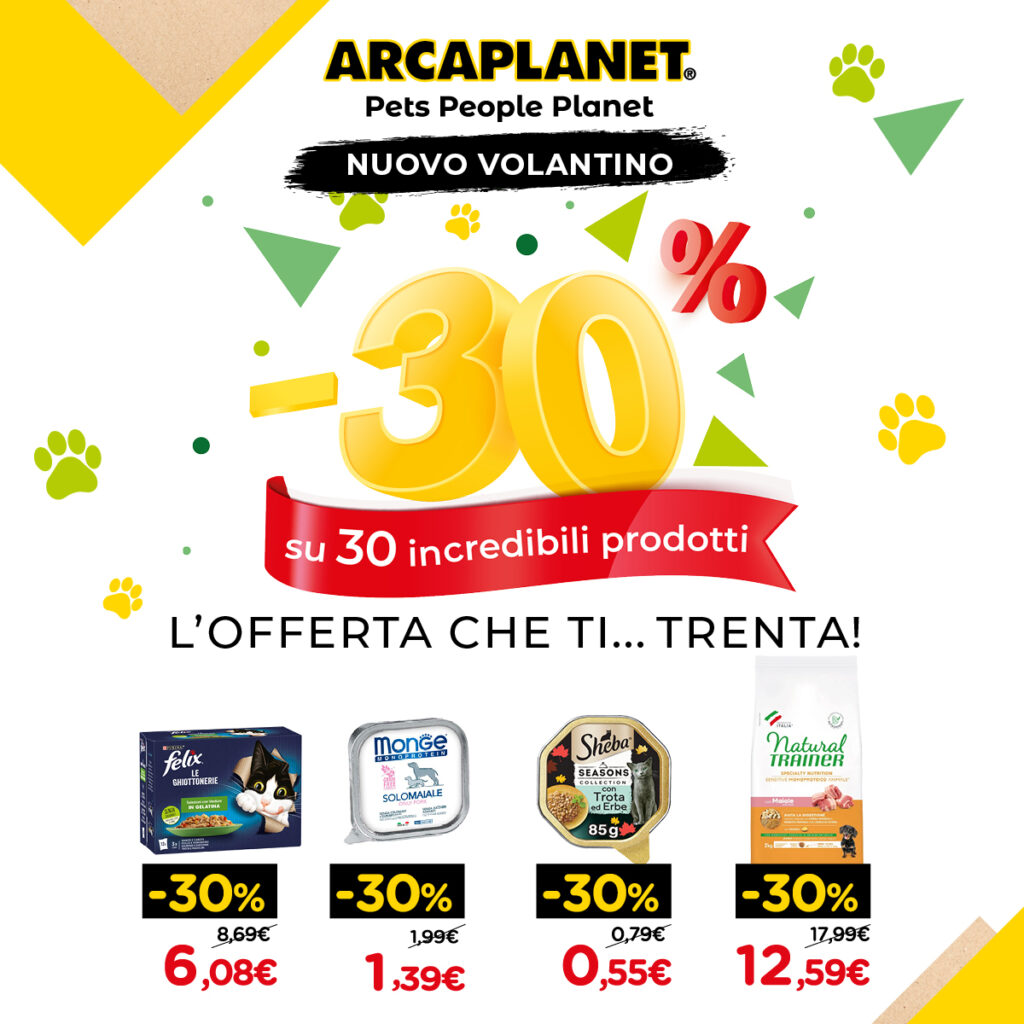Arcaplanet, promozione, pet, food, sconti