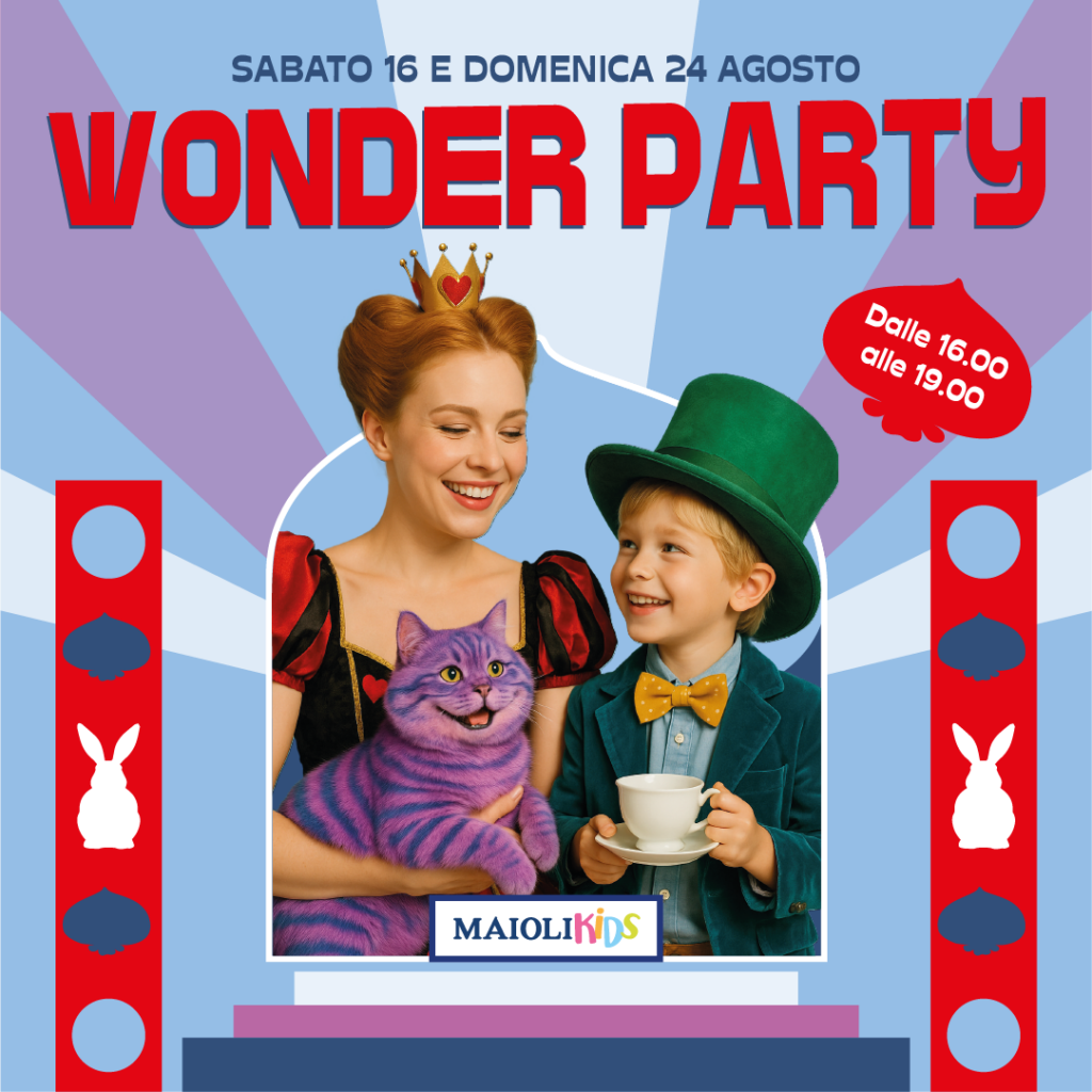 Alice nel paese delle meraviglie, evento bimbi, giochi, gadget