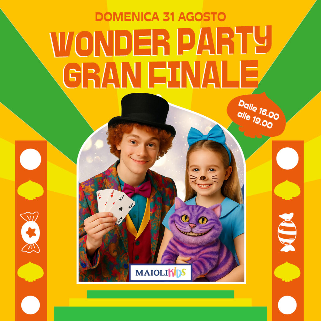 Wonder party, spettacolo di magia, evento bimbi, alice, gadget, minigolf
