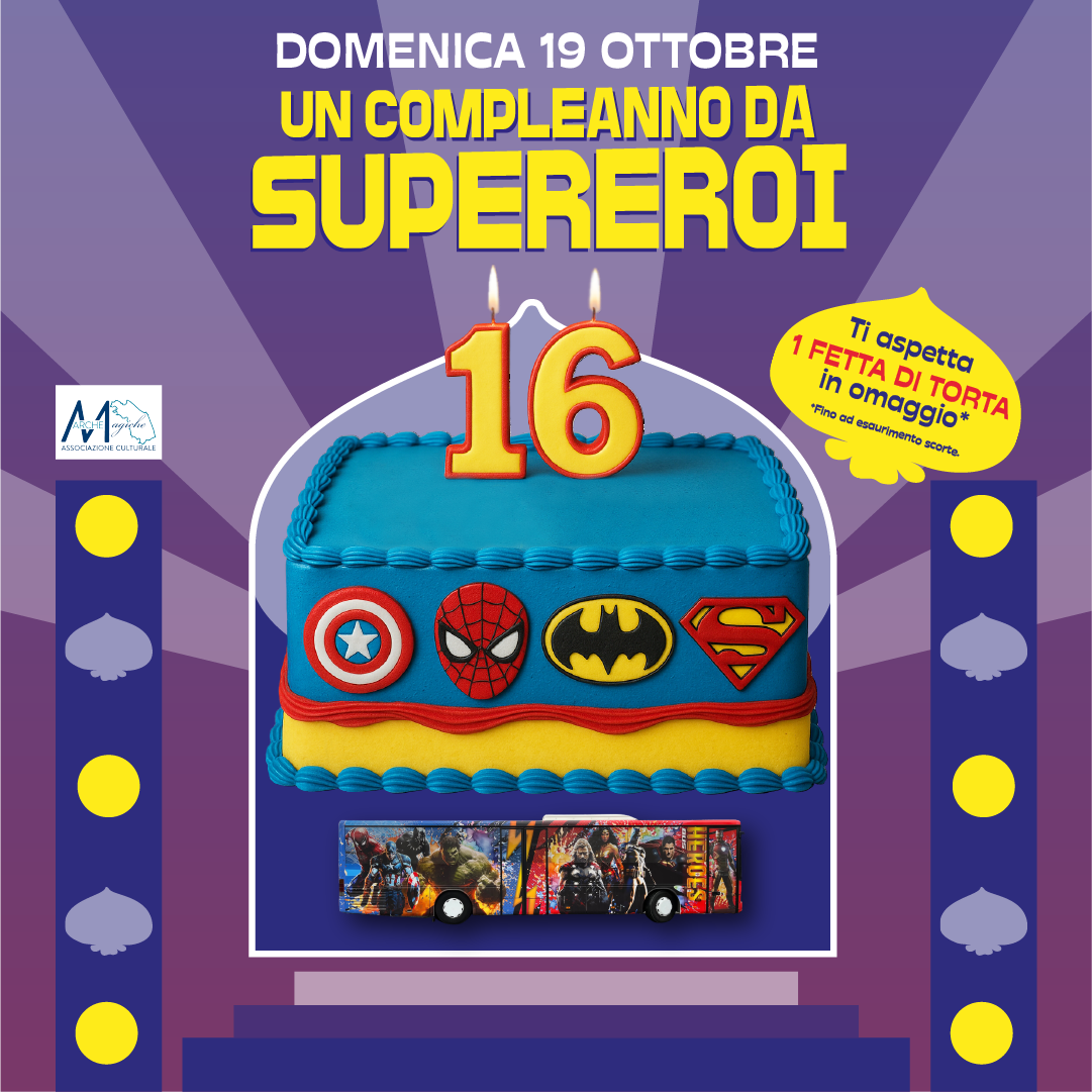 Heroes Bus, evento bambini, supereroi, gadget, giochi, torta