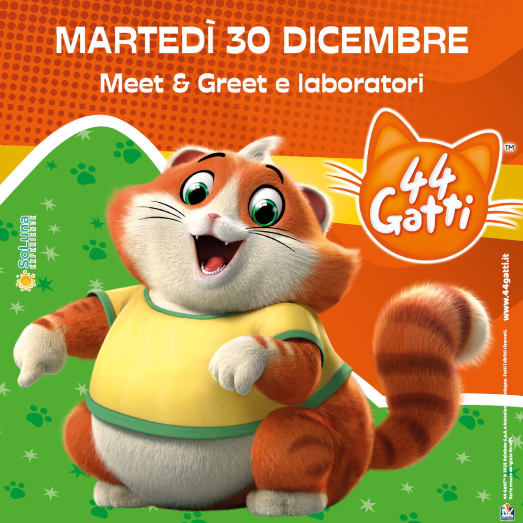 44 gatti, polpetta, mascotte, evento bambini, gadget , laboratorio creativo