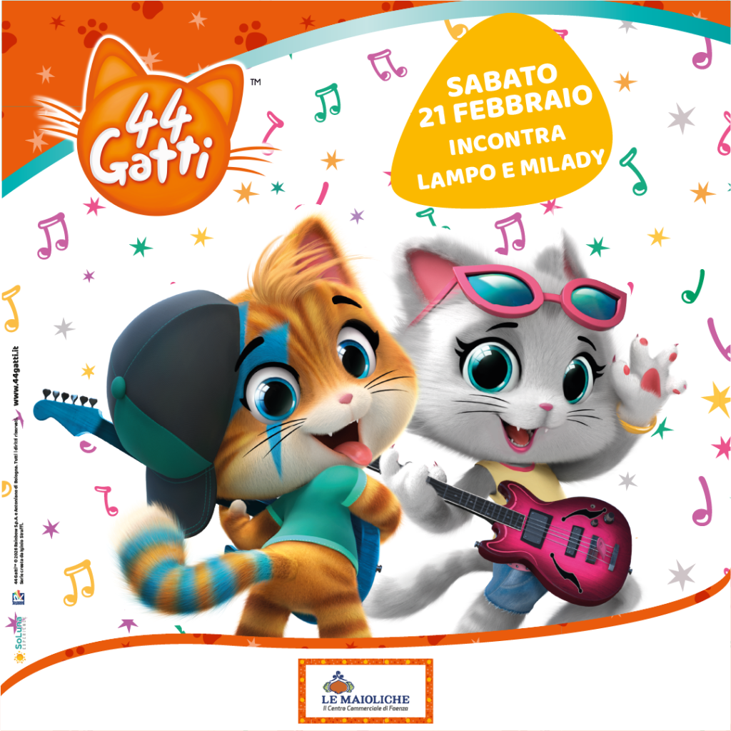 44 gatti, eventi bambini, mascotte, gadget, laboratorio