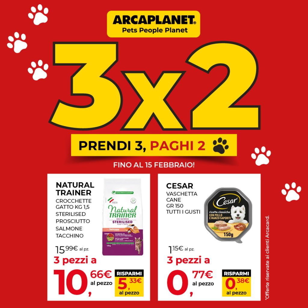 Saldi, arcaplanet, pet, food, accessori, promozione