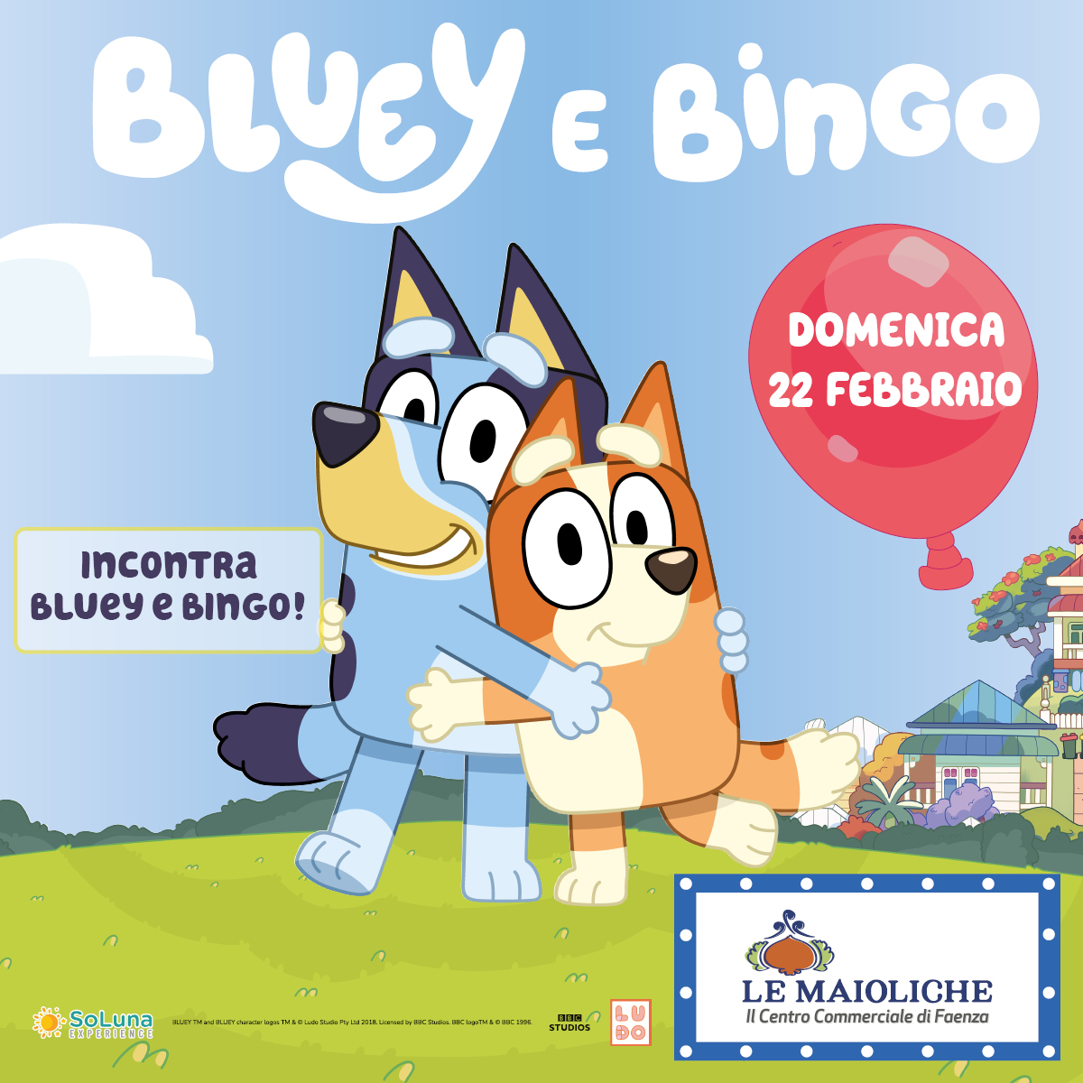 Bluey e Bingo, meet&greet, evento bambini, gadget, mascotte