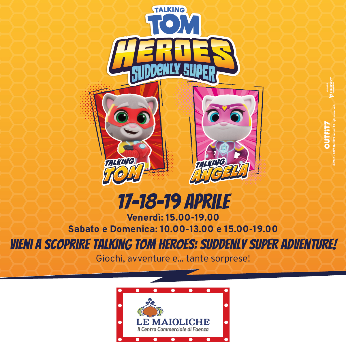 Talking Tom Heroes, evento bambini, meet&greet, gadget